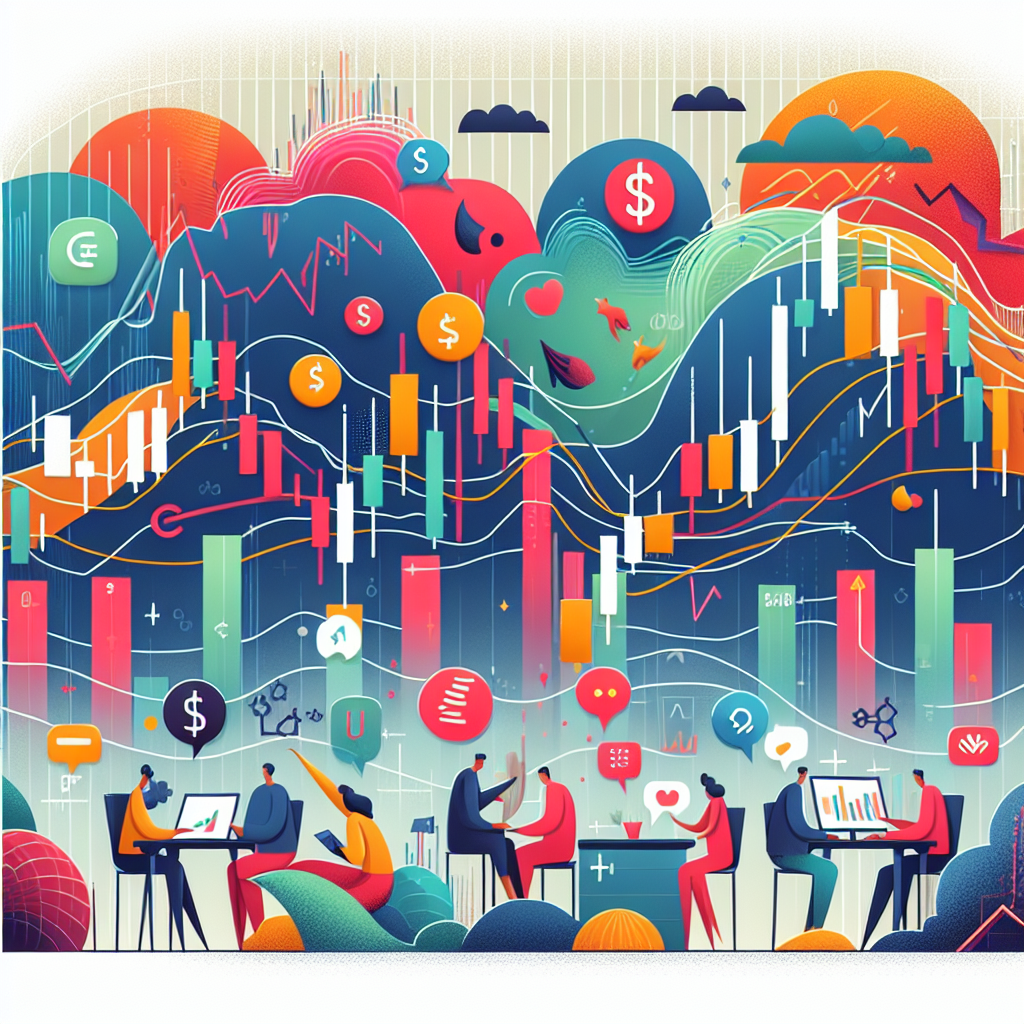 A playful flat illustration featuring various platforms for CFD trading, showcasing both beginner and advanced traders engaging with charts, graphs, and financial symbols in a colorful, whimsical setting.